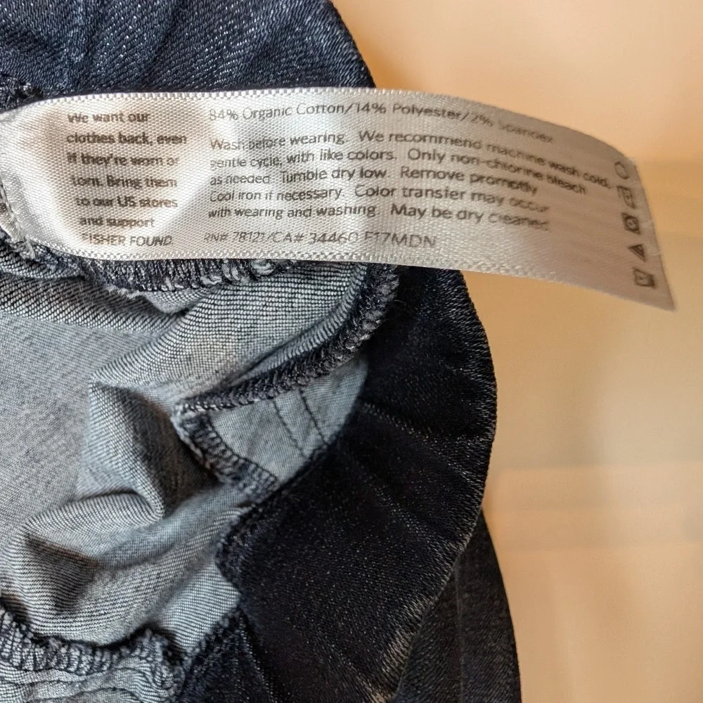 Eileen Fisher Pants Womens‎ M Blue Denim Pull On Jeggings Organic Cotton Stretch